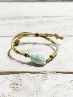 Pulsera cáñamo caracola agua