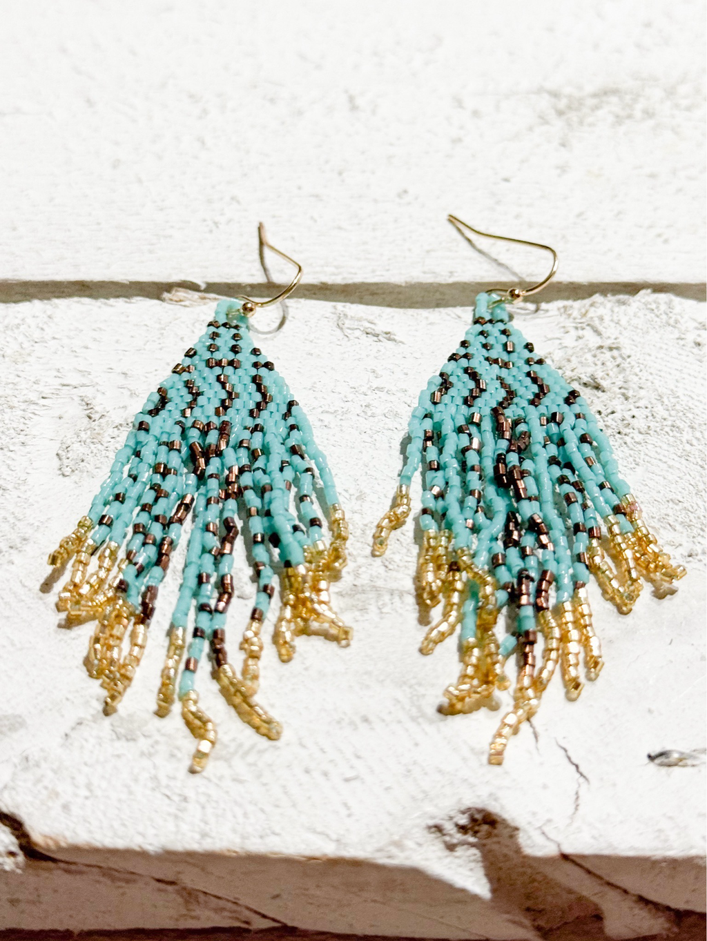 Pendientes miyuki zigzag azul