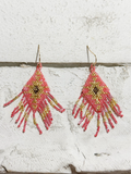 Pendientes miyuki rombo rosa