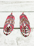 Pendientes miyuki cortina rosa