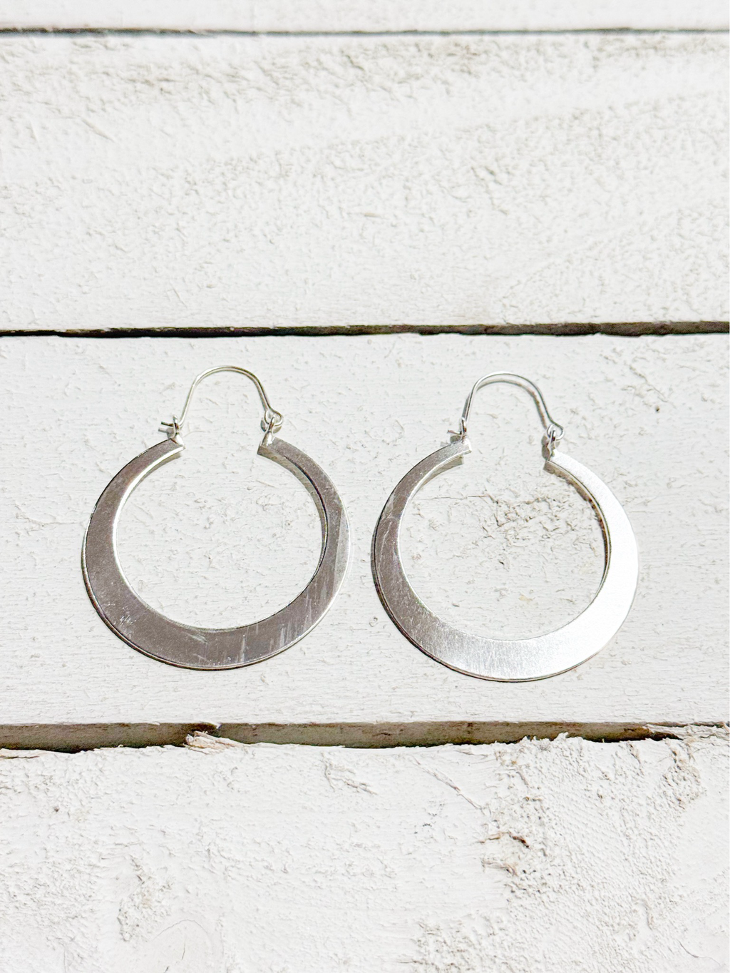 Pendientes aro latón plateados