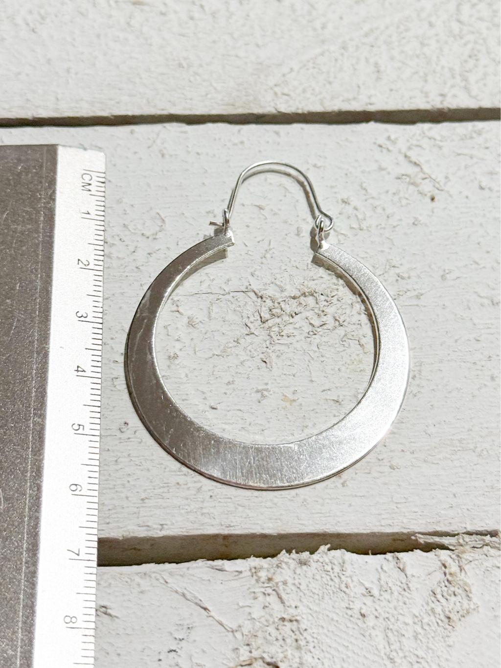 Pendientes aro latón plateados