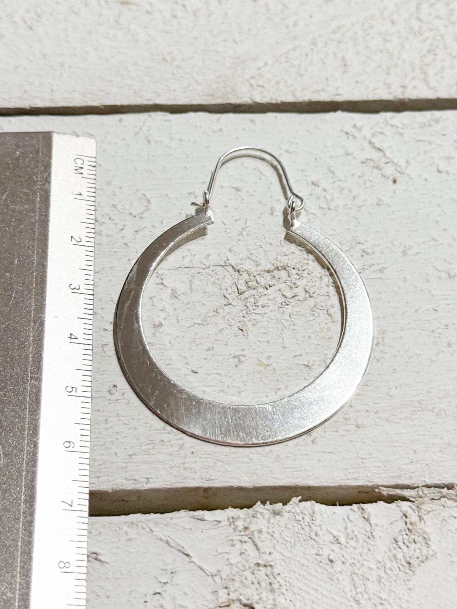 Pendientes aro latón plateados