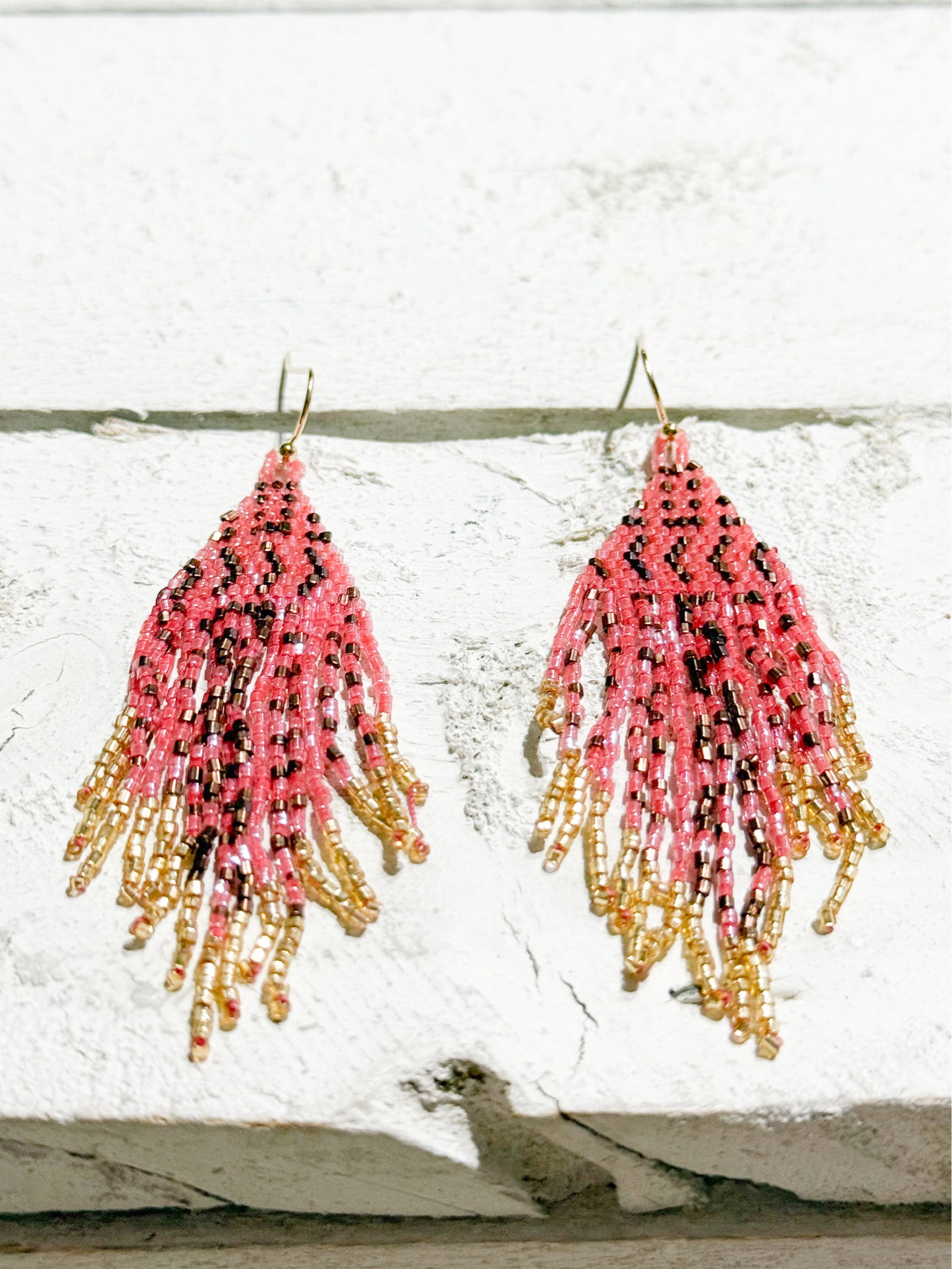Pendientes miyuki zigzag fresa