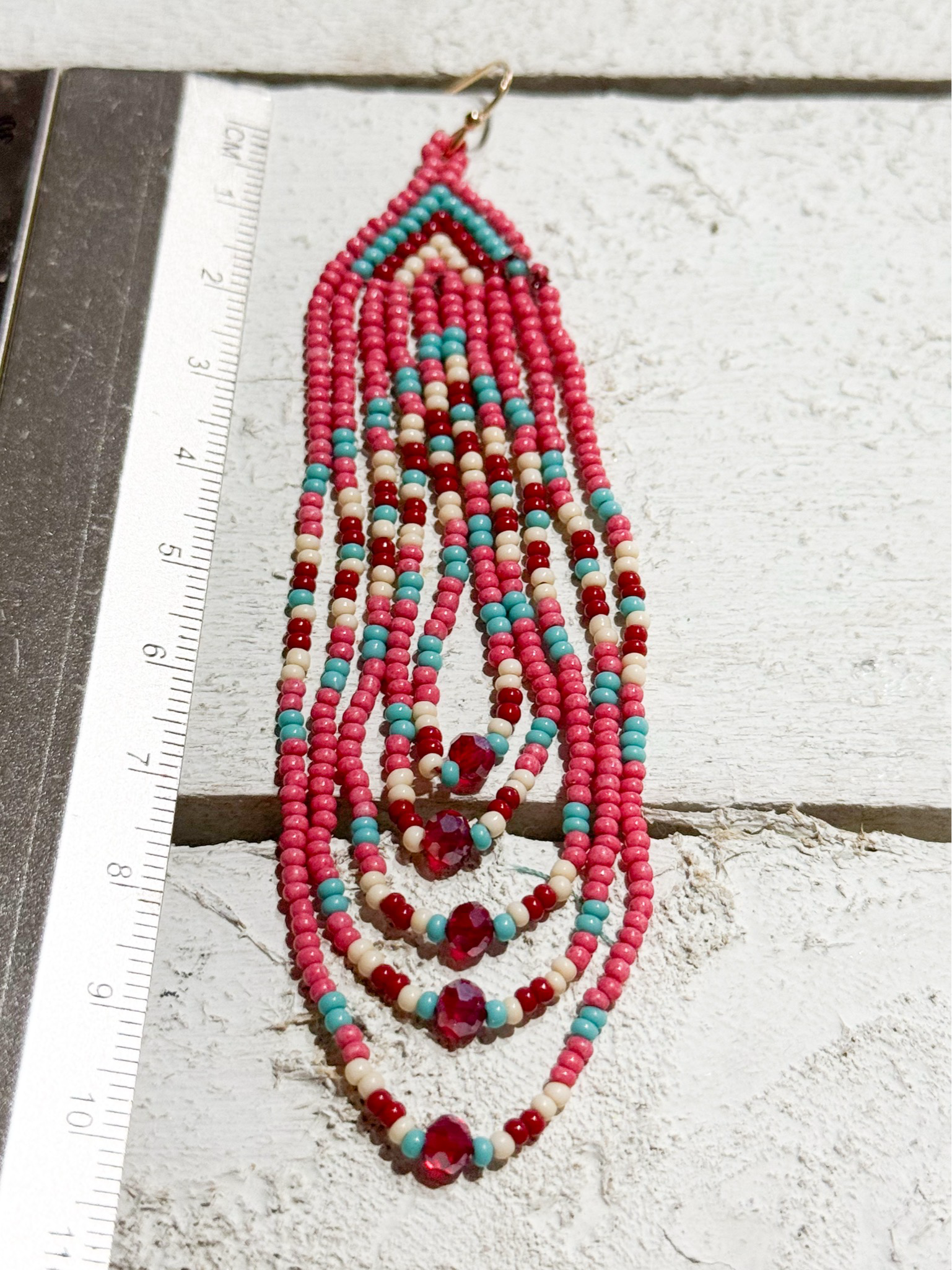Pendientes miyuki cortina rosa