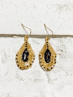 Pendientes miyuki gota dorados