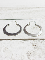 Pendientes aro latón plateados