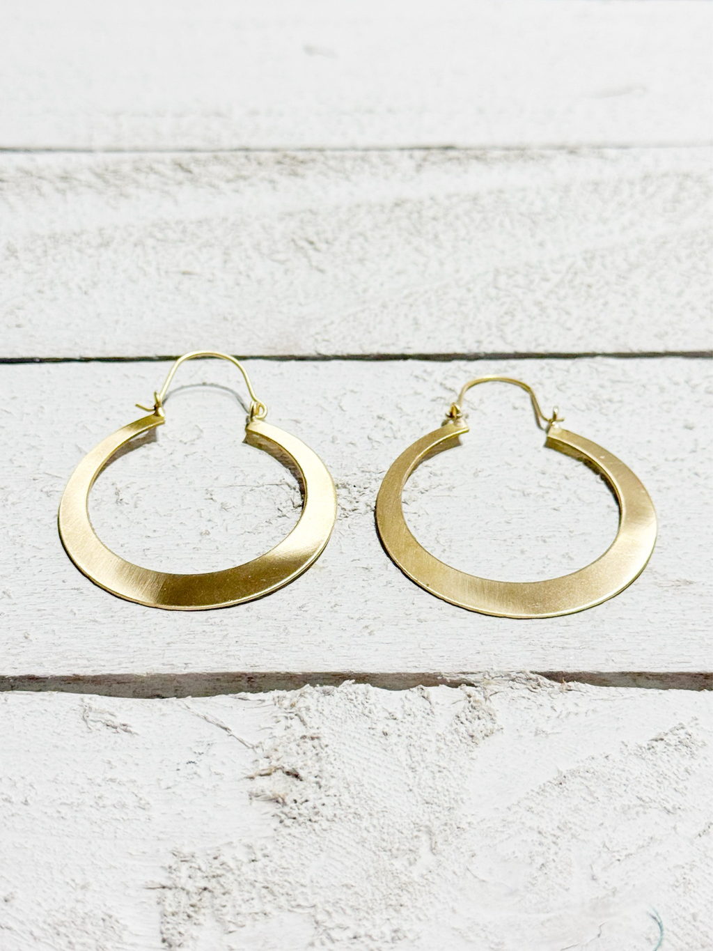 Pendientes aro latón dorados