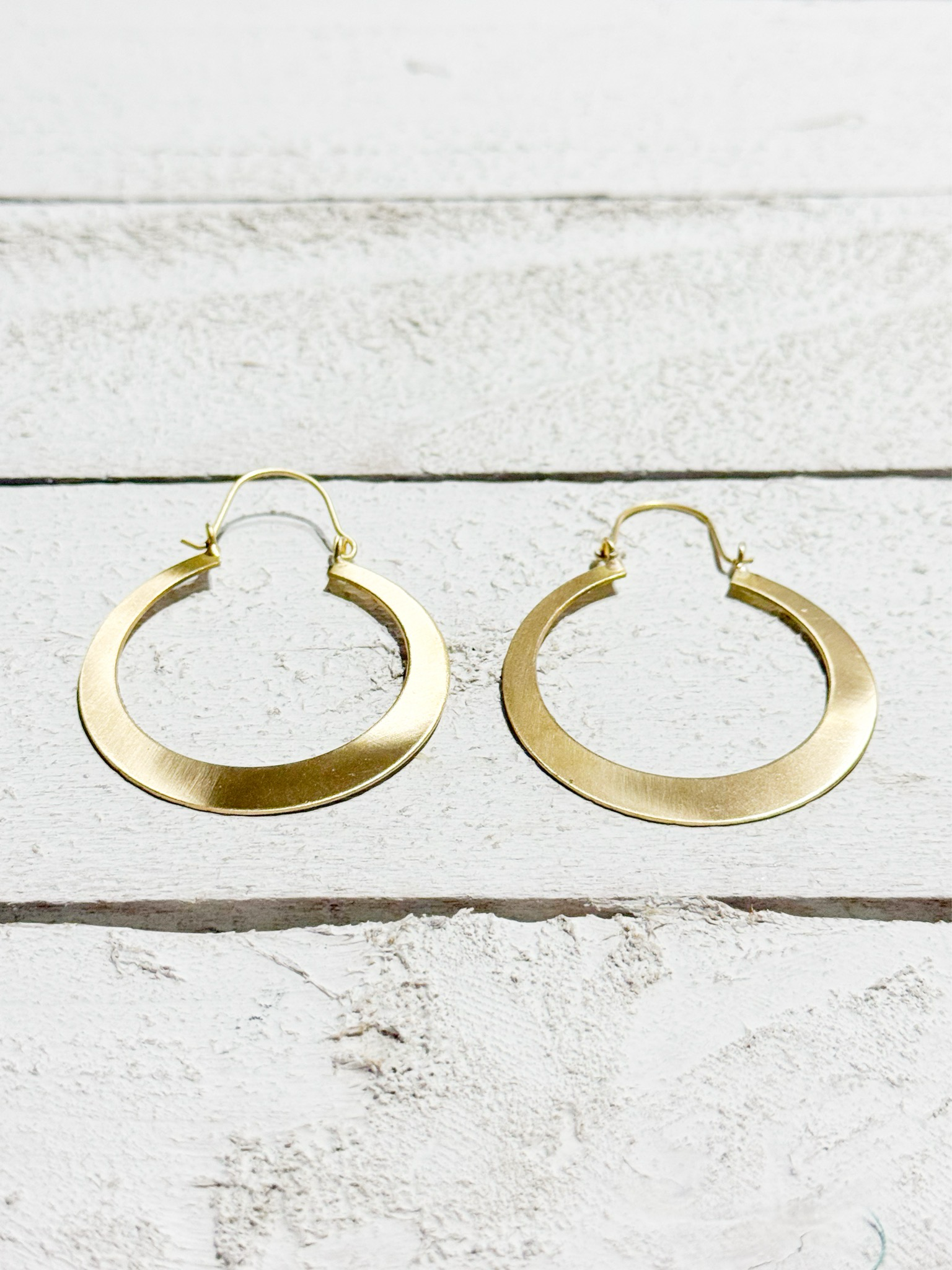 Pendientes aro latón dorados