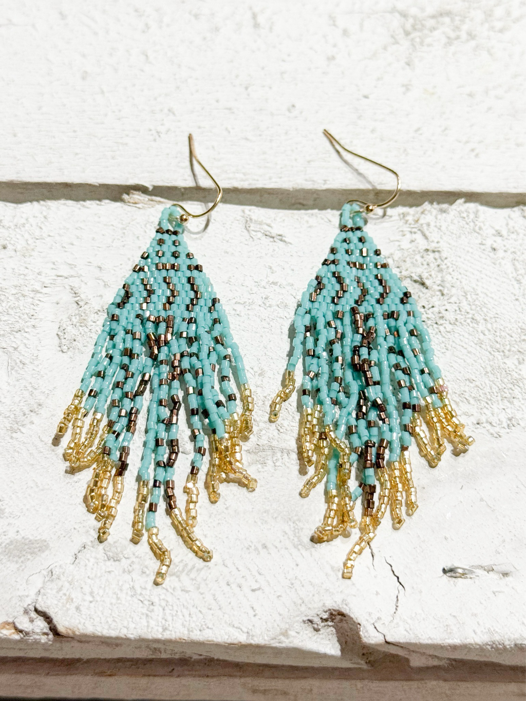 Pendientes miyuki zigzag azul