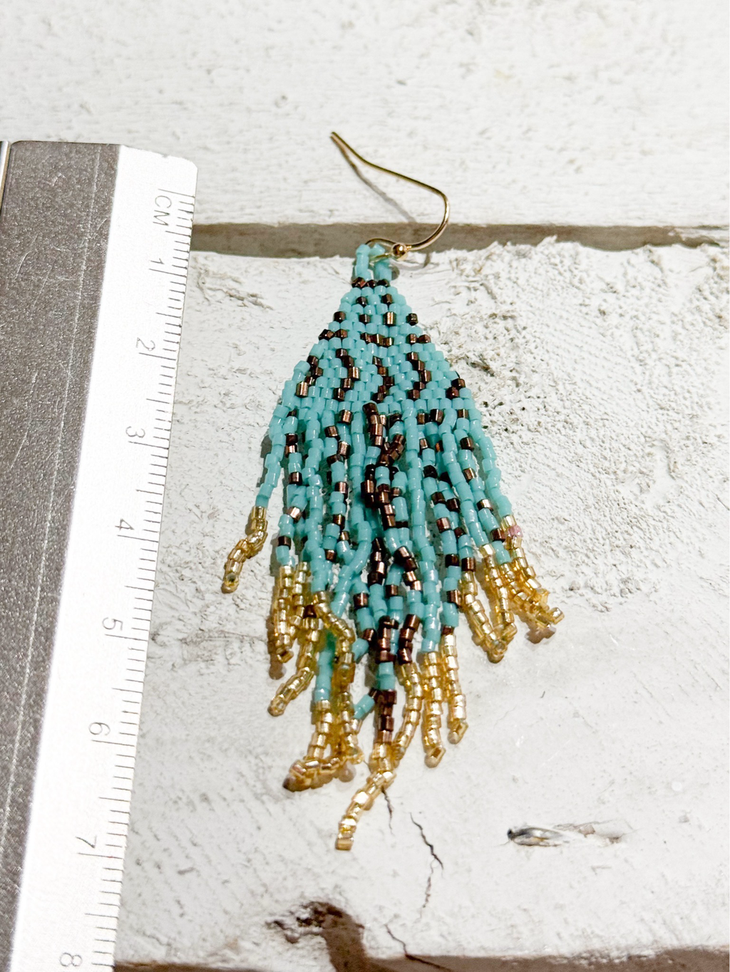 Pendientes miyuki zigzag azul