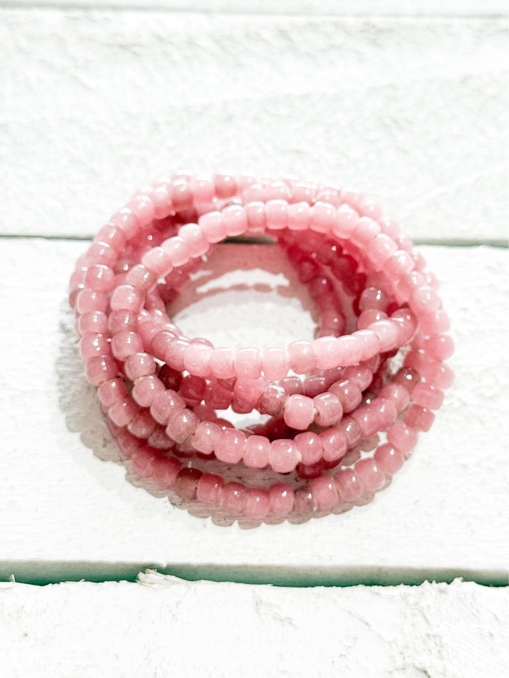 Collar largo rosa