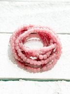 Collar largo rosa