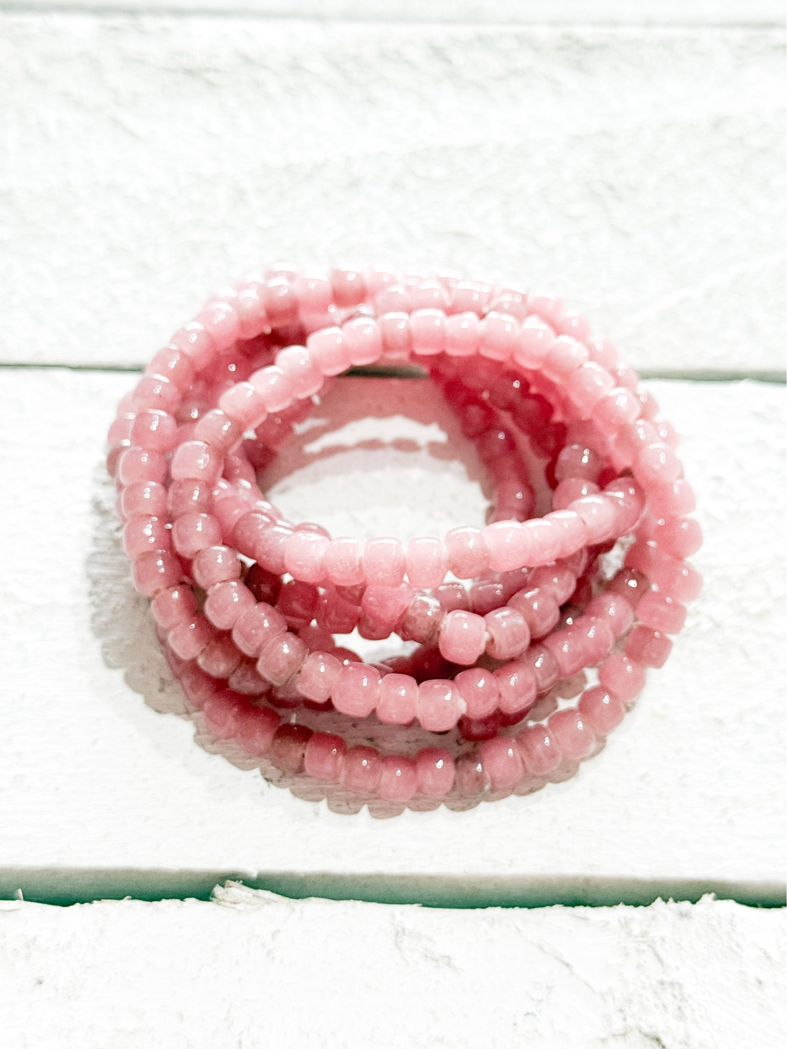 Collar largo rosa