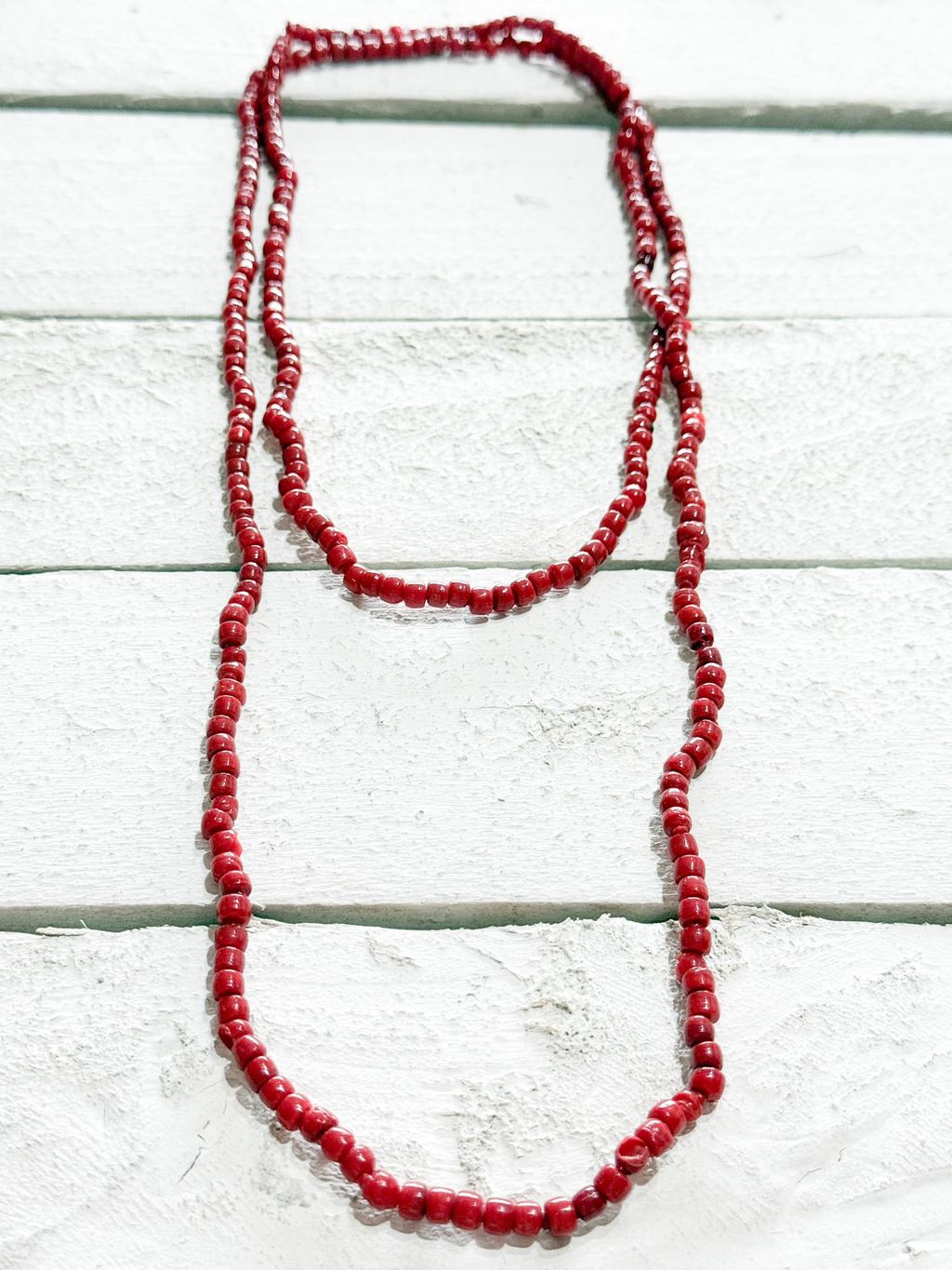 Collar largo rojo