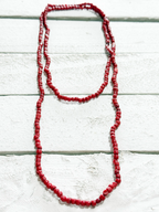 Collar largo rojo