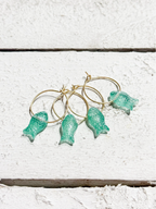Pendientes aro pez vidrio