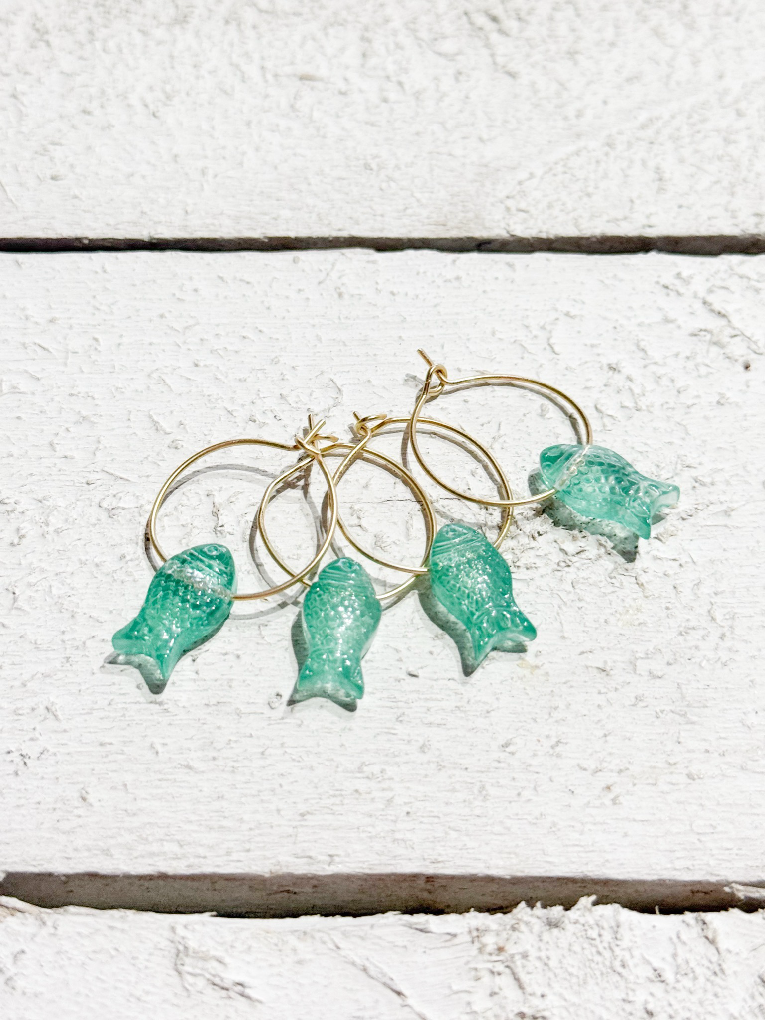 Pendientes aro pez vidrio