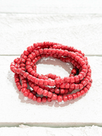 Collar largo rojo