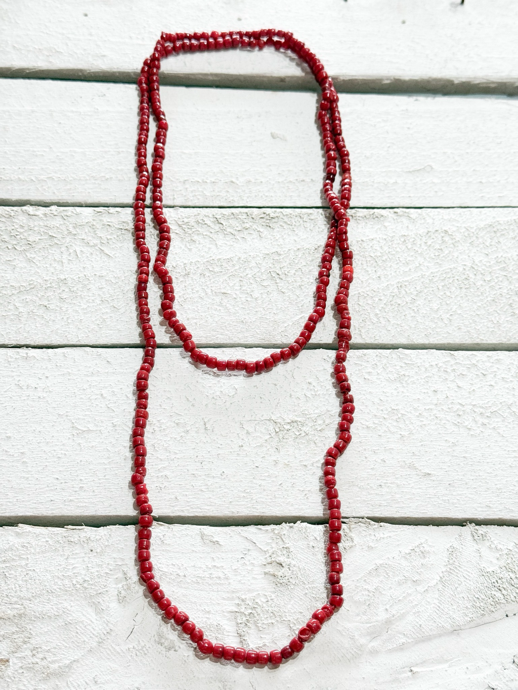 Collar largo rojo