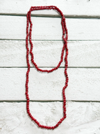 Collar largo rojo