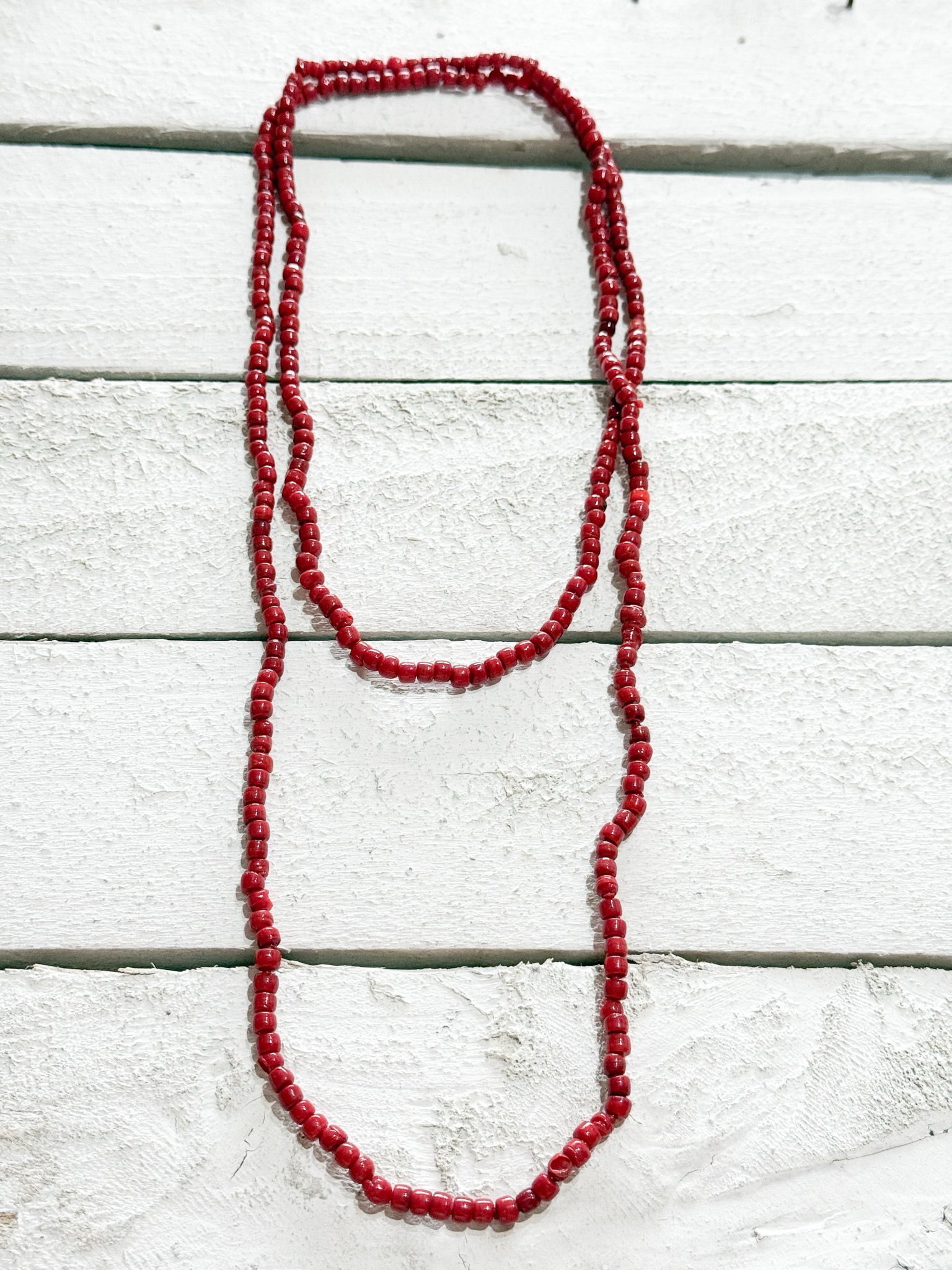 Collar largo rojo