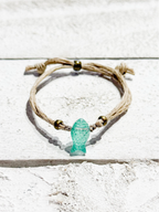 Pulsera cáñamo pez vidrio