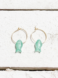 Pendientes aro pez vidrio