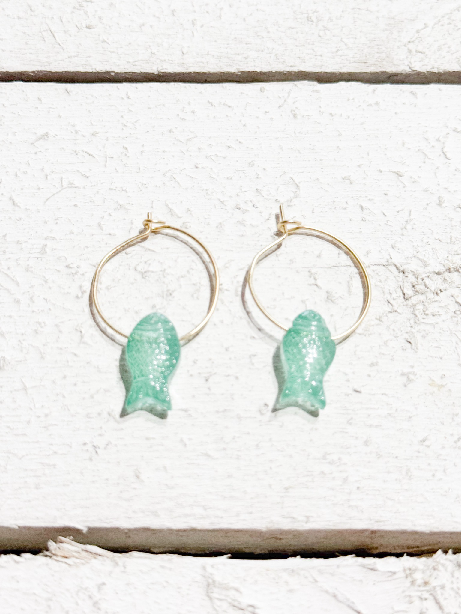Pendientes aro pez vidrio