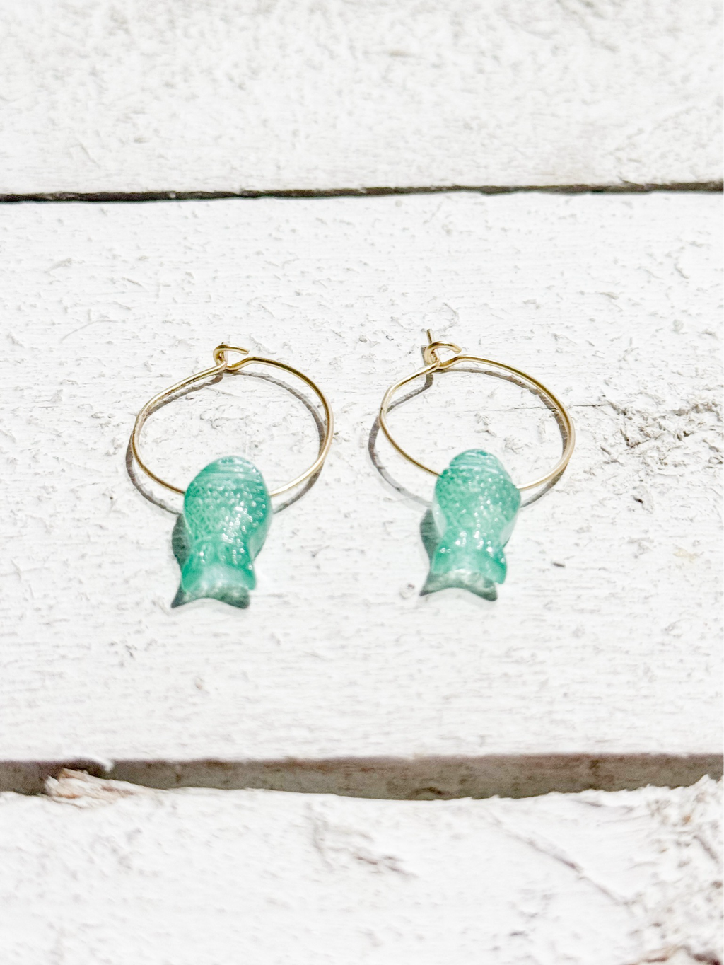 Pendientes aro pez vidrio