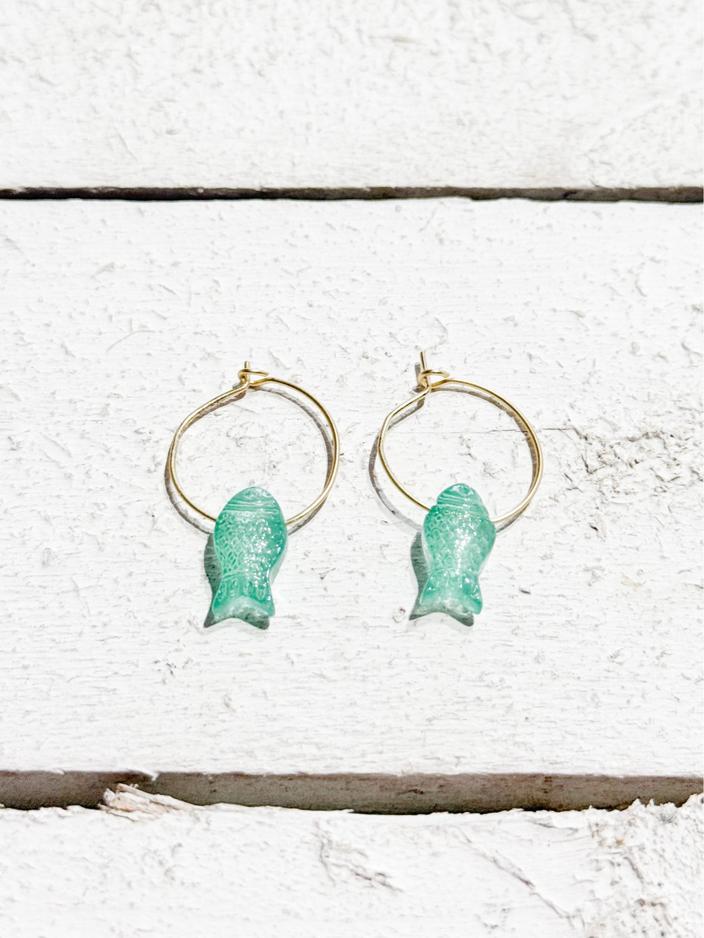 Pendientes aro pez vidrio