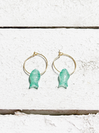 Pendientes aro pez vidrio