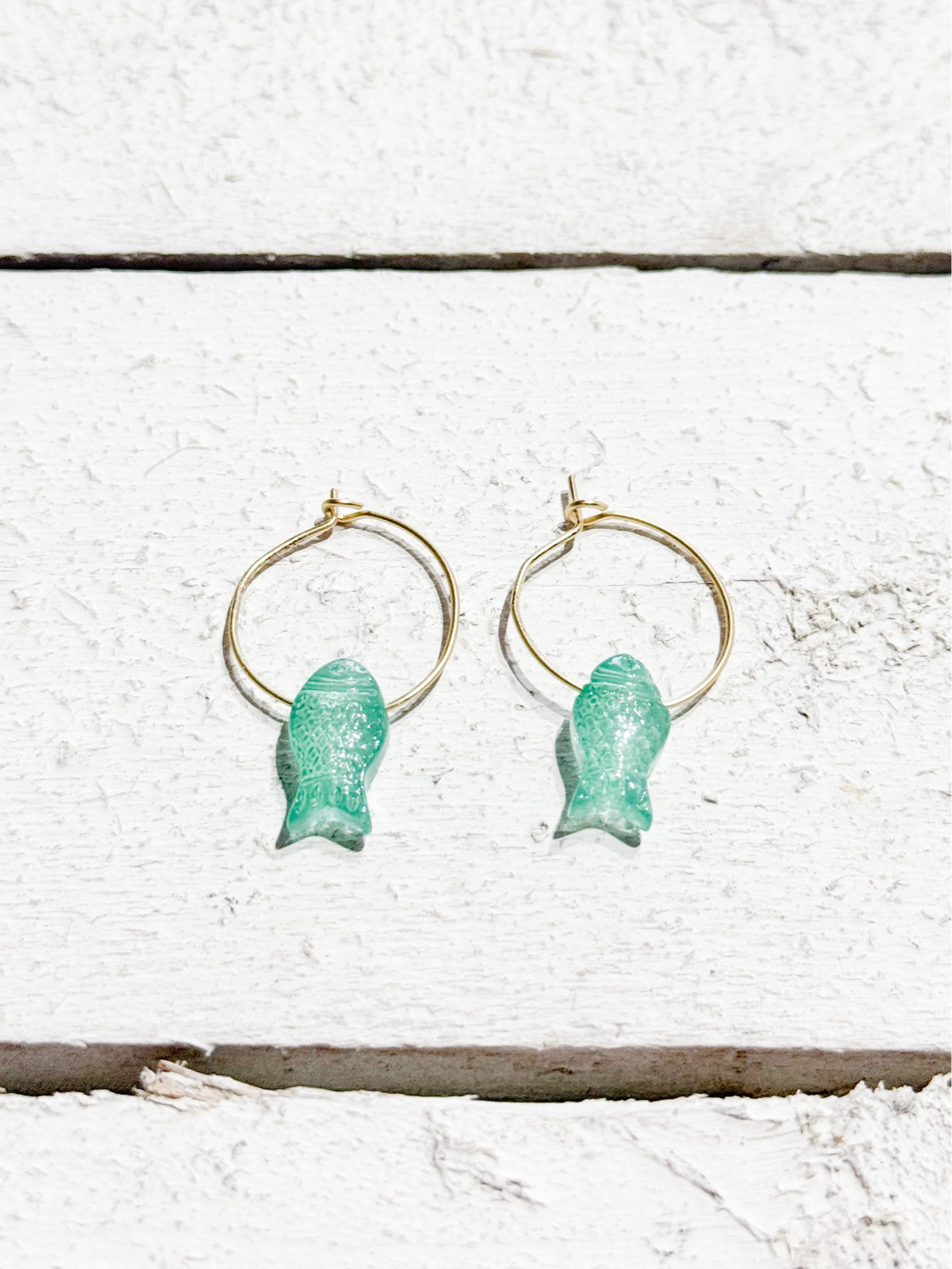 Pendientes aro pez vidrio