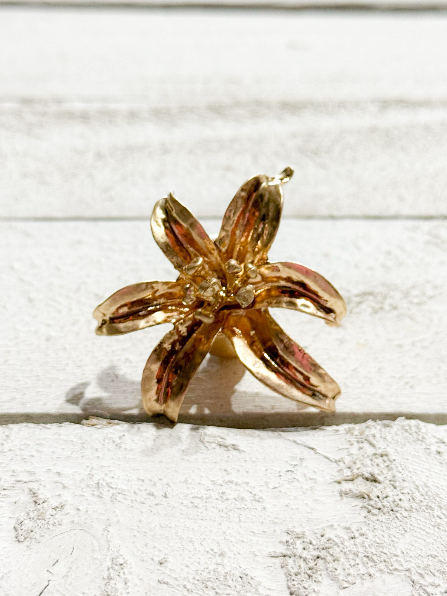 Anillo flor metal XL elástico