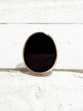 Anillo piedra negra irregular