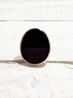 Anillo piedra negra irregular