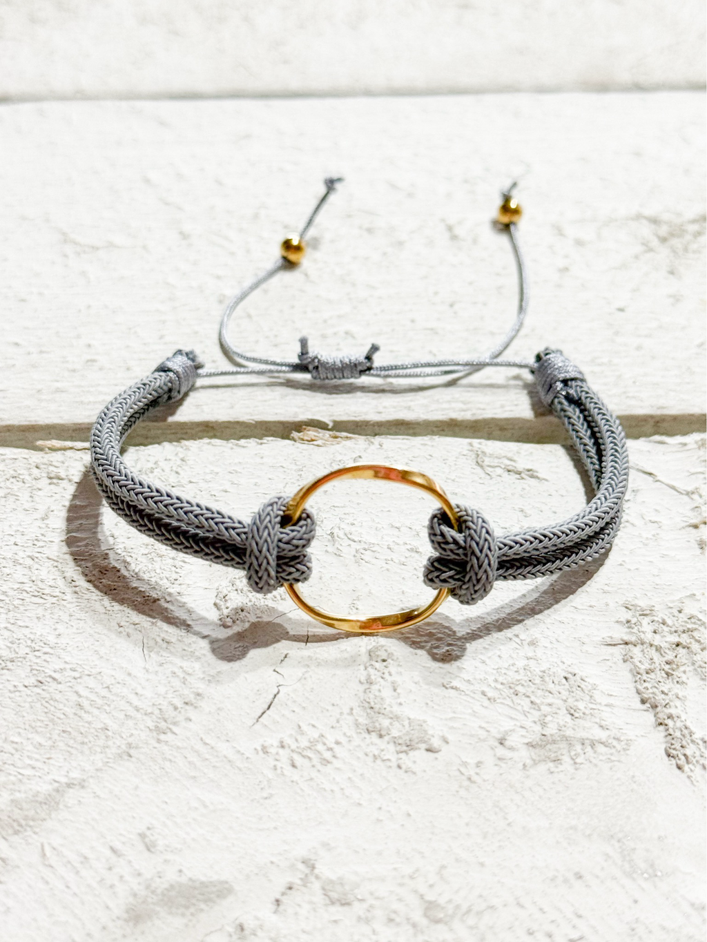 Pulsera aro acero dorado gris claro