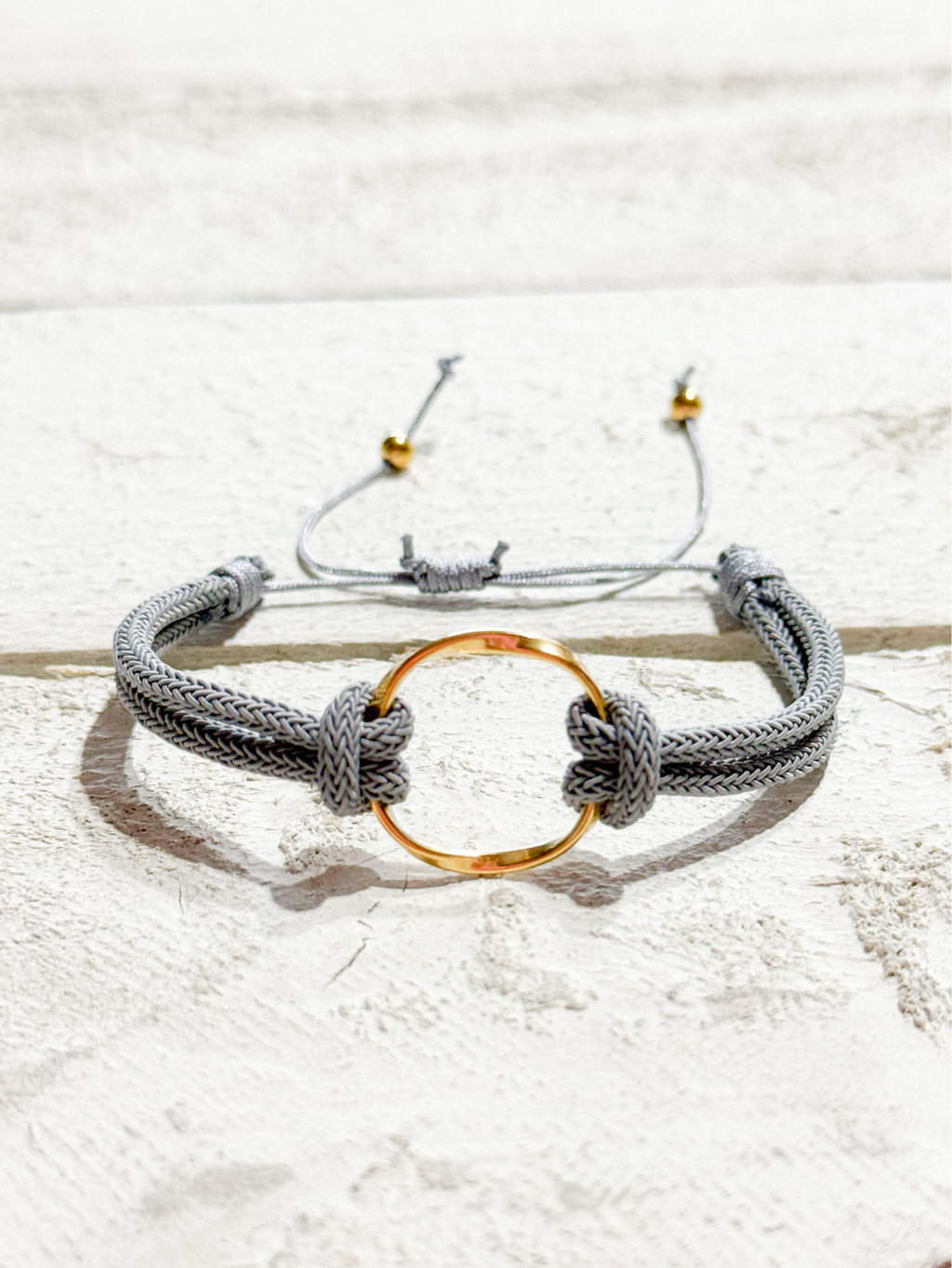 Pulsera aro acero dorado gris claro