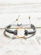 Pulsera aro acero dorado gris claro