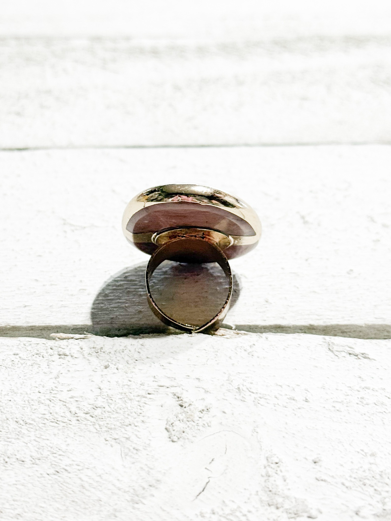 Anillo piedra rodocrosita irregular