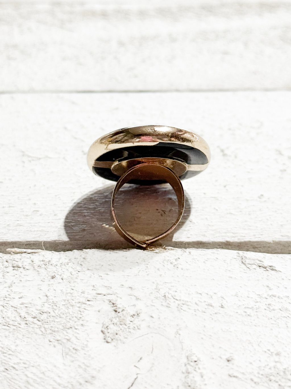 Anillo piedra negra irregular