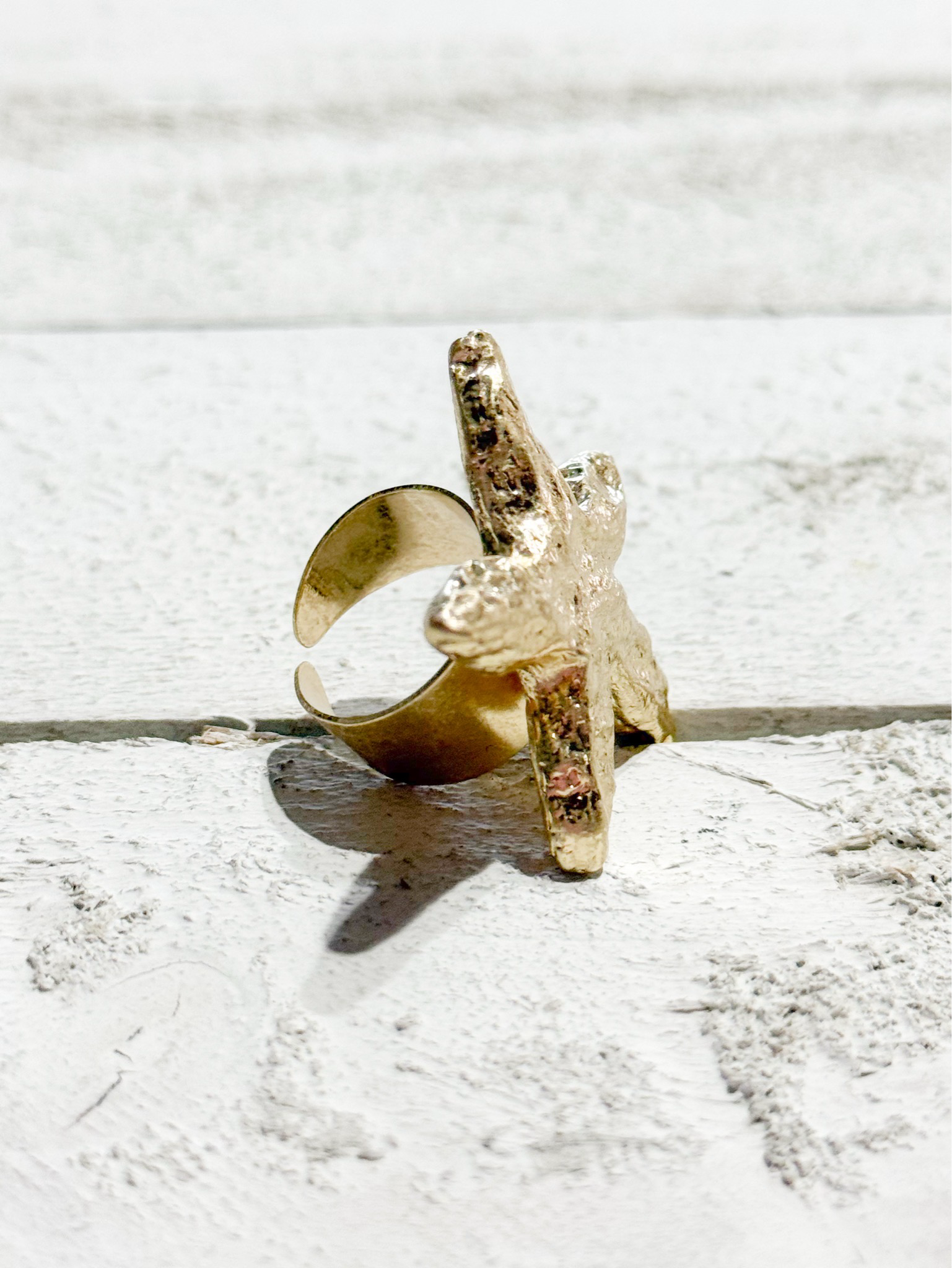 Anillo estrella dorada elástico