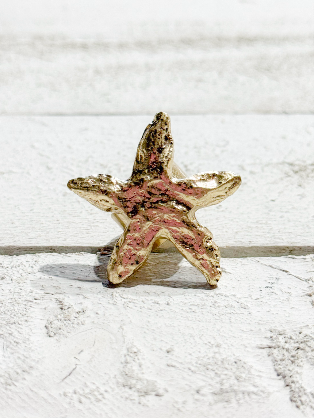 Anillo estrella dorada elástico