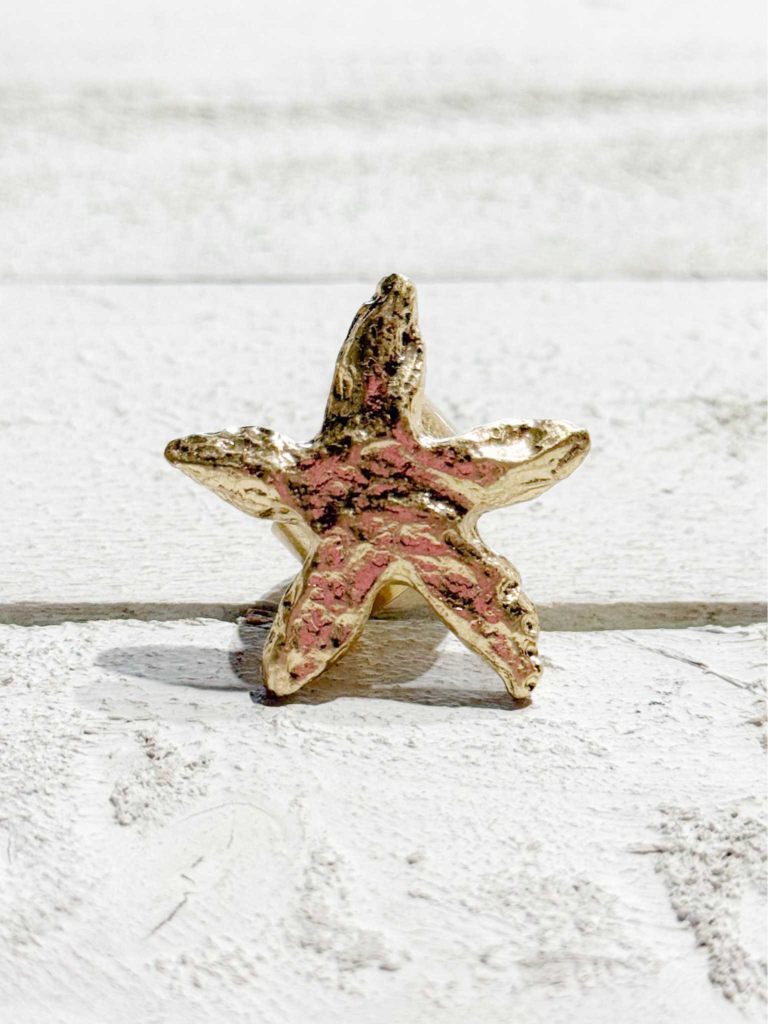 Anillo estrella dorada elástico