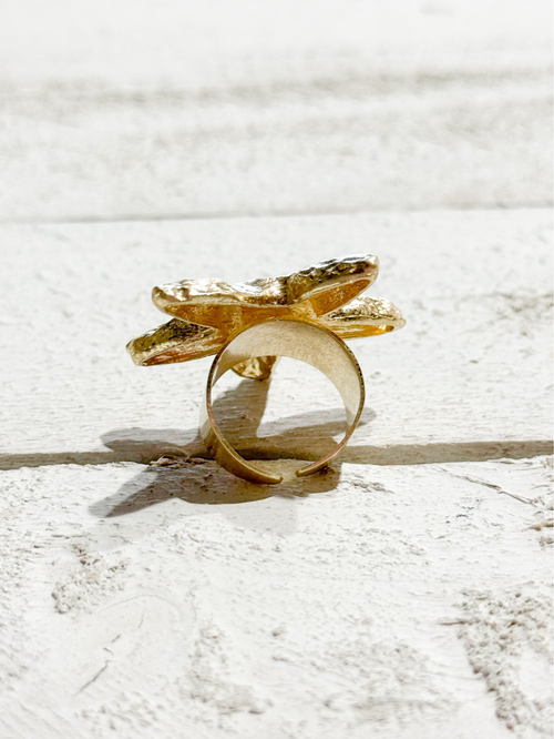 Anillo estrella dorada elástico