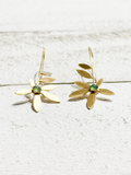 Pendientes flor piedra verde