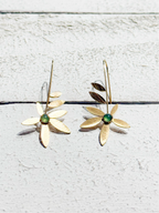 Pendientes flor piedra verde