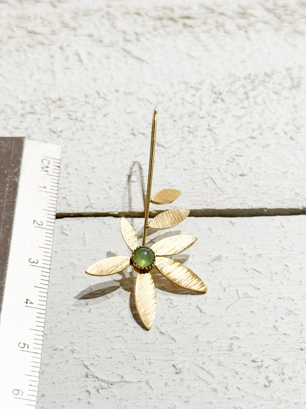 Pendientes flor piedra verde