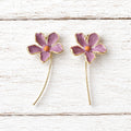 Pendientes flor berenjena