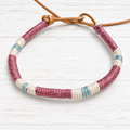 Pulsera cuero berenjena